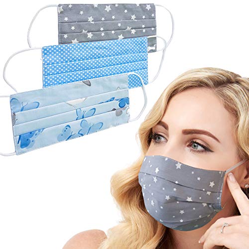 Lilind® Cloth Face Masks, Breathable, Handmade, Reusable, Washable Covers, 100% Cotton