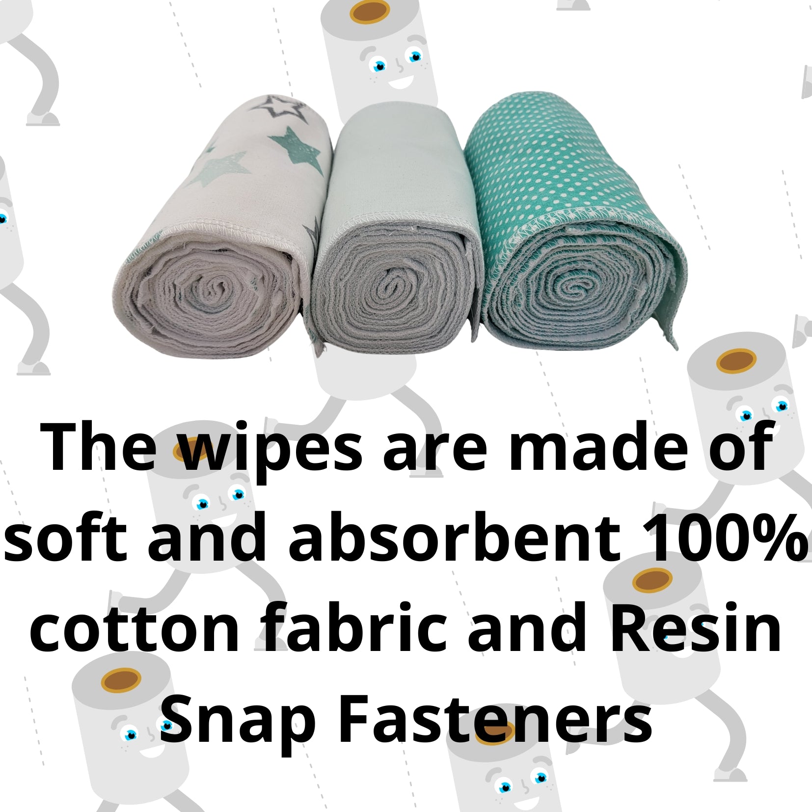 30 Pack Reusable toilet paper roll, Stars Starter set, Paperless toilet towels, Zero Waste, Washable Nonpaper Towels, Family Cloth