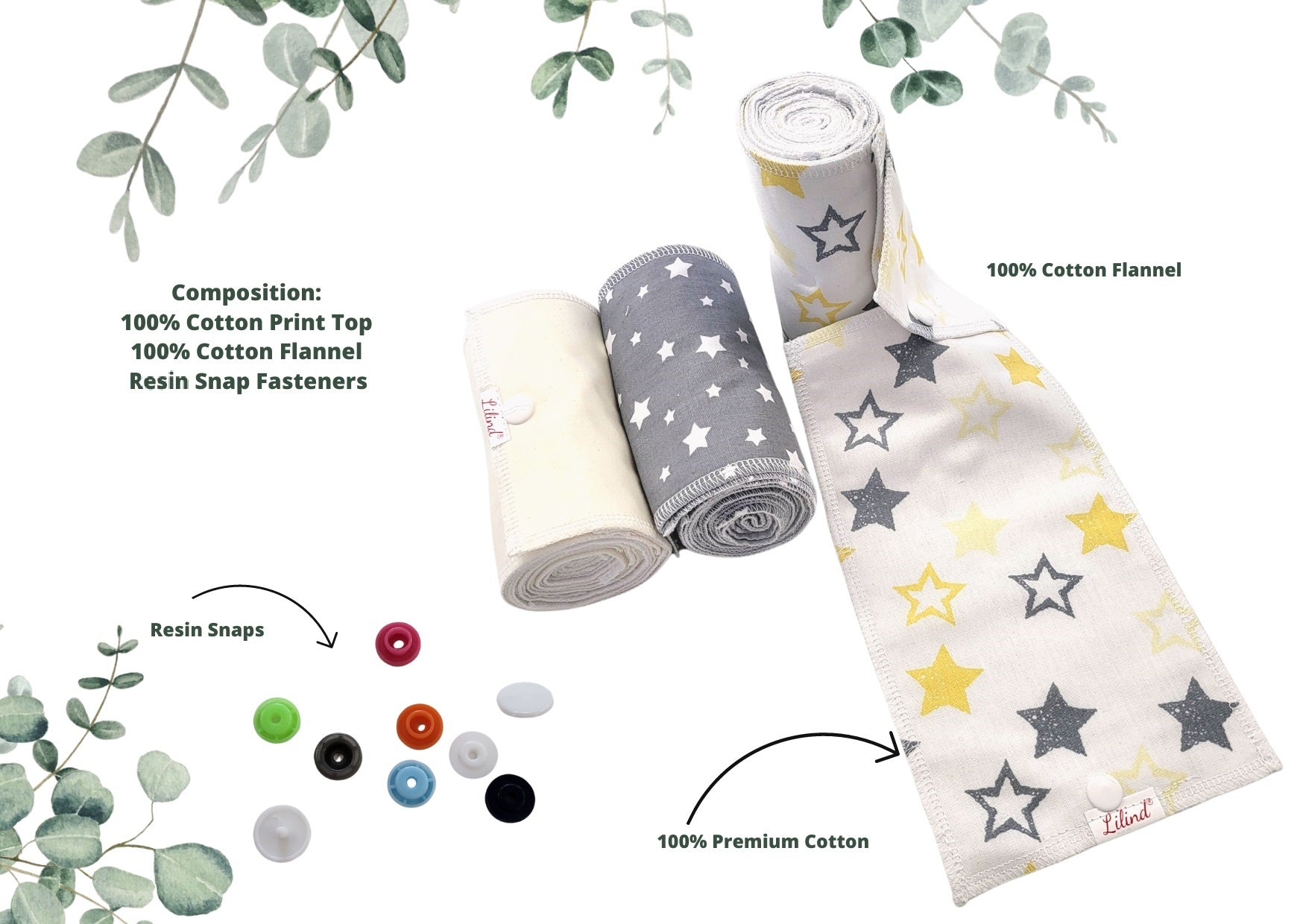 Starter set 30 Pack Reusable toilet paper, Paperless toilet towels, Washable Family Cloth, Zero Waste
