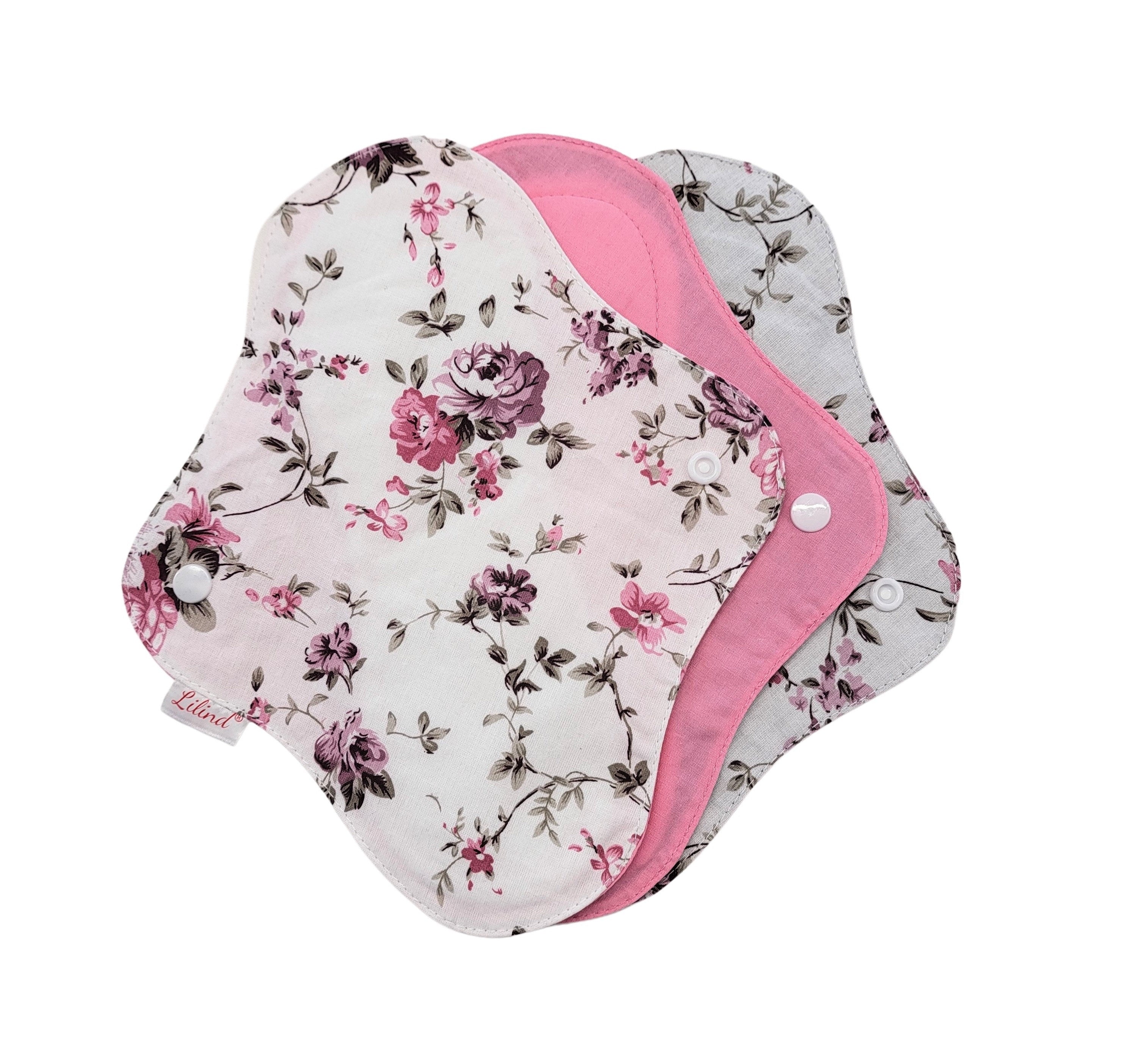 12 Pack Reusable Cloth Pads with free Bag, Jumbo Starter Set, Mix Vintage, Gifts for Her