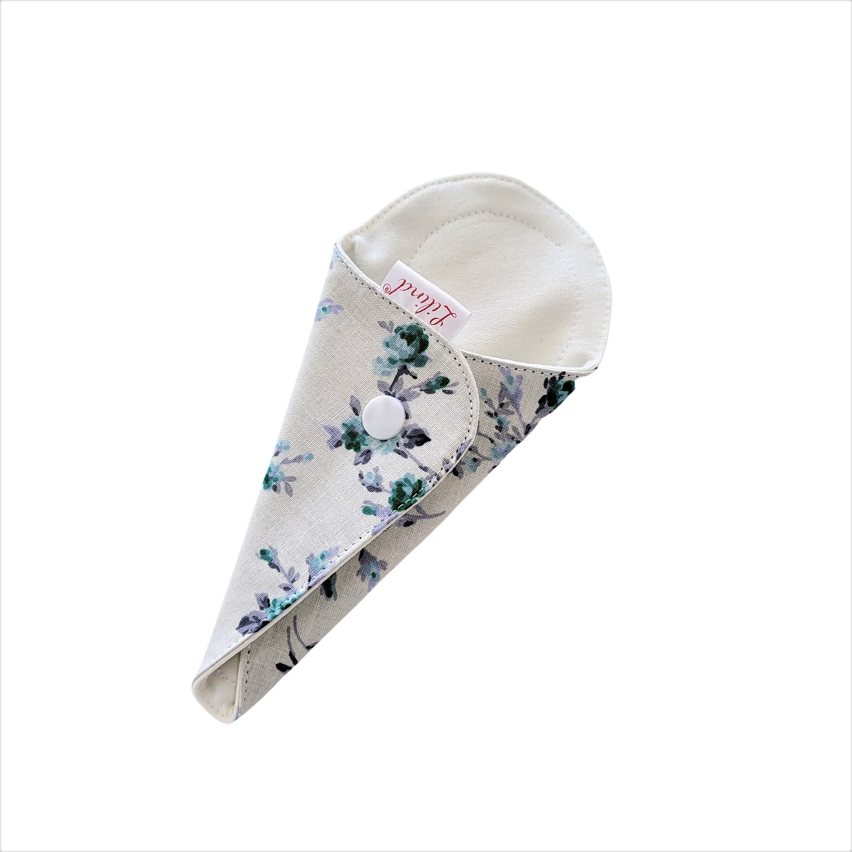 Lilind® 7 Pack Thong Pantyliners, Reusable, Extra-Thin, Washable, Zero Waste, 100% Cotton, Blue Flowers