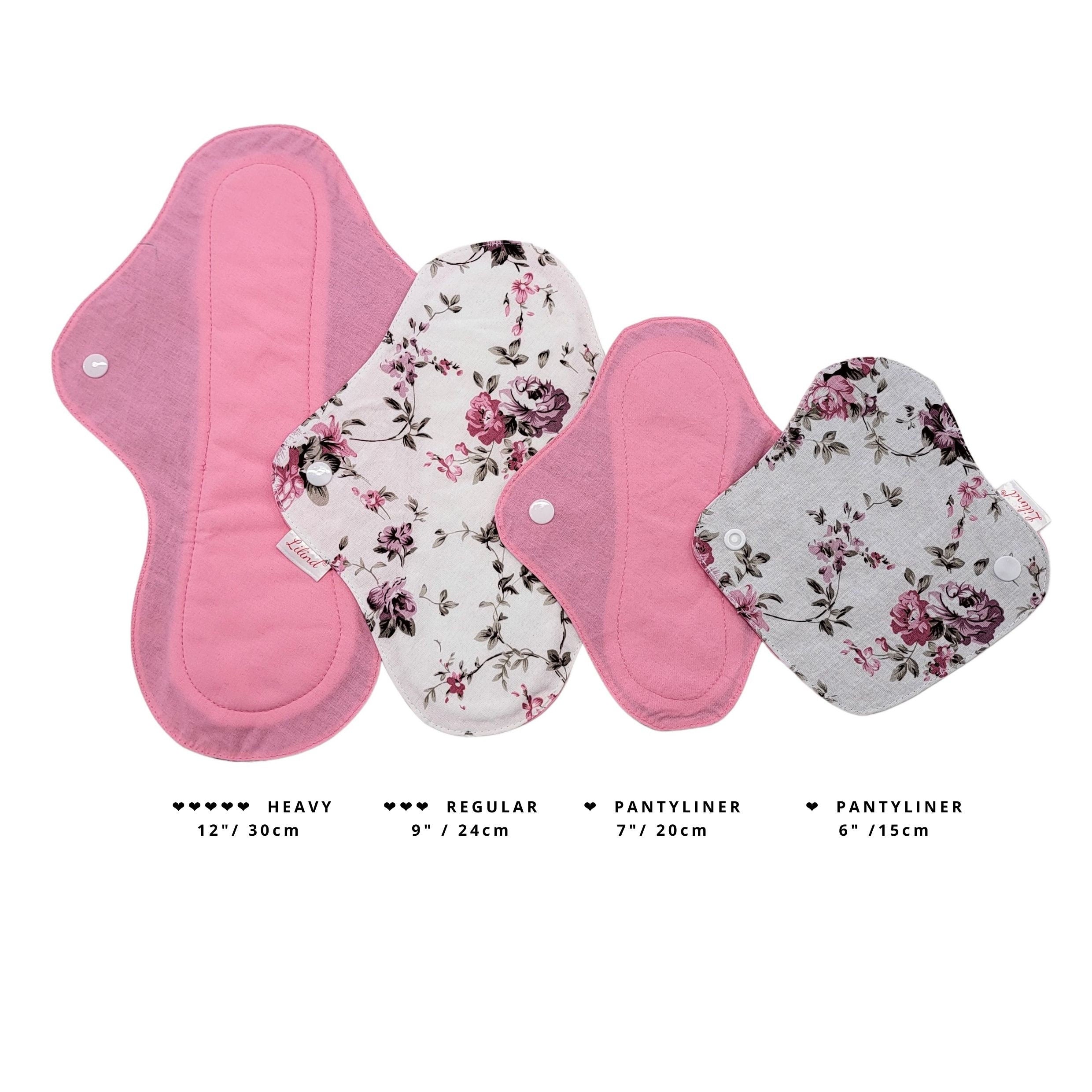 12 Pack Reusable Cloth Pads with free Bag, Jumbo Starter Set, Mix Vintage, Gifts for Her
