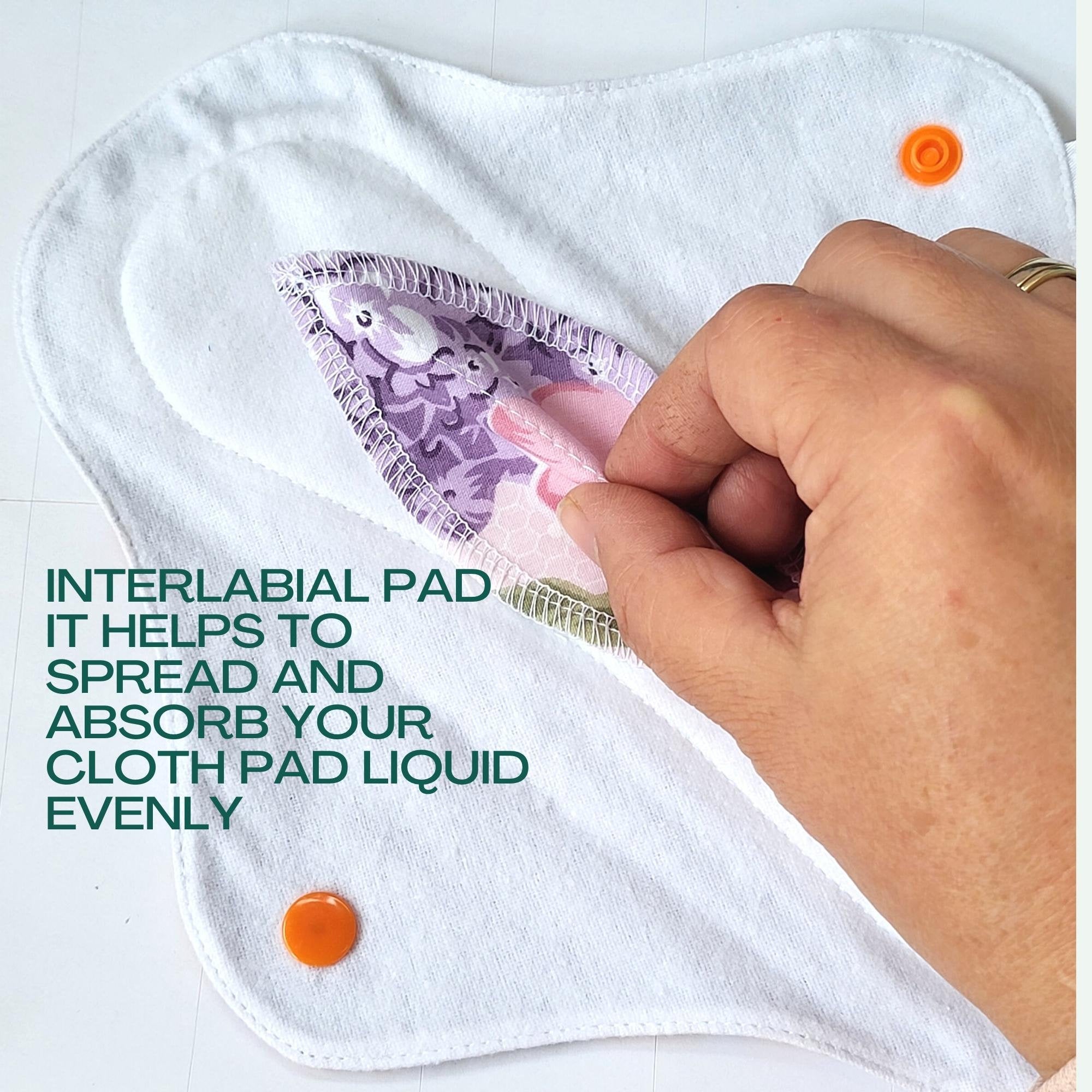 Lilind® Organic Interlabial Pads, Reusable menstrual pad, Washable Cloth Pads, Zero Waste